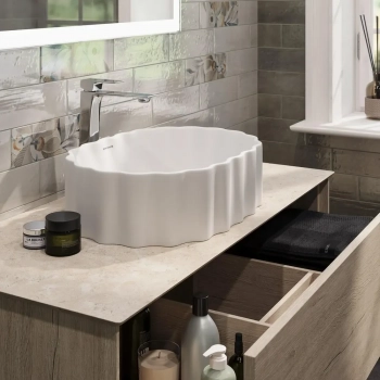 Раковина ARTBASIN Conchiglia накладная 50, белая глянцевая