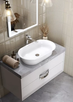 Раковина CANALETTO накладная 65, белая глянцевая