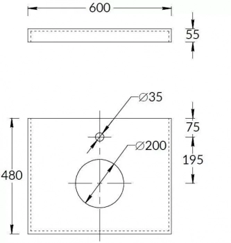 Спец. изделие декоративное из керамогранита Про Чементо 60x48, синий тёмный матовый