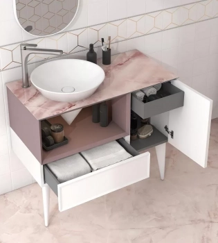 Раковина CONO встраиваемая сверху 44, белая глянцевая