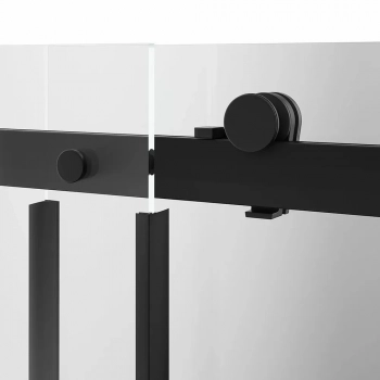 Душевая дверь CRISTALLO, раздвижная с функцией soft close, 120х210, матовый черный