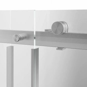 Душевая дверь CRISTALLO, раздвижная с функцией soft close, 120х210, брашированный никель