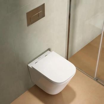 Унитаз CUBO Tornado подвесной, с системой смыва торнадо с крепежом и сиденьем, белый глянцевый