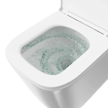 Унитаз CUBO Tornado подвесной, с системой смыва торнадо с крепежом и сиденьем, белый глянцевый