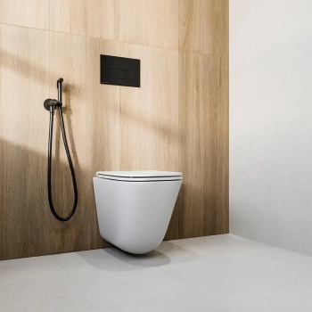 Унитаз CUBO Tornado подвесной, с системой смыва торнадо с крепежом и сиденьем, белый глянцевый