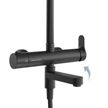 Душевая колонна FONTE на 3 потока с поворотным изливом и механическим смесителем, черный матовый