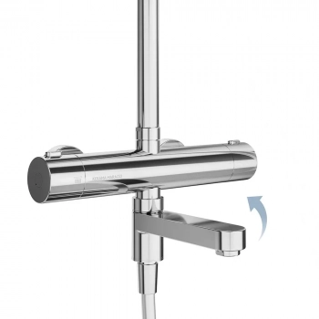 Душевая колонна FONTE на 3 потока с поворотным изливом с термостатически смесителем, хром