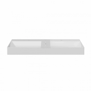 Раковина GRANDE мебельная\подвесная 120, белая глянцевая, два отверстия под смеситель