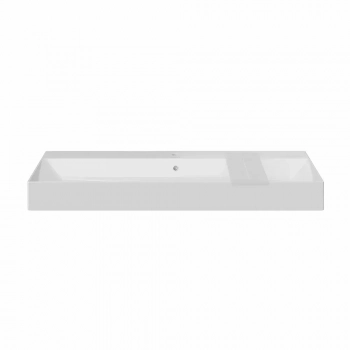 Раковина GRANDE мебельная\подвесная 120, белая глянцевая, одно отверстие под смеситель