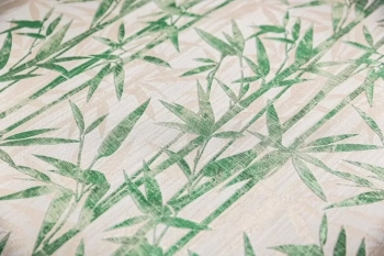 Обои виниловые Бамбук мотив, бежевый светлый, зеленый