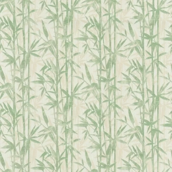Обои виниловые Бамбук мотив, бежевый светлый, зеленый