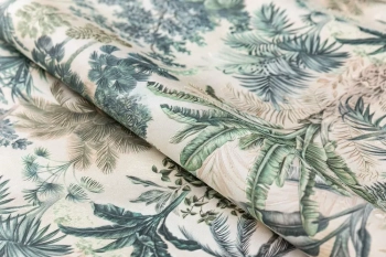 Обои виниловые Оазис мотив, тёмный зелёный