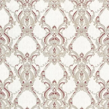 Обои виниловые на флизелиновой основе Ориент мотив, белый красный