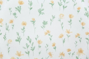 Обои виниловые на флизелиновой основе Уик-энд мотив, жёлто-зелёный цветы