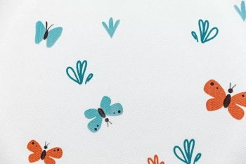 Обои виниловые на флизелиновой основе Уик-энд мотив, оранжево-синий бабочки