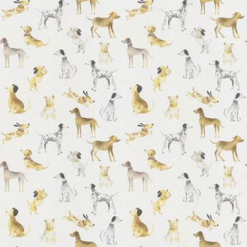 Обои виниловые на флизелиновой основе Уик-энд мотив, серый собачки