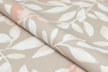 Обои виниловые на флизелиновой основе Шафран мотив, бежевый, апельсины