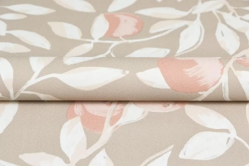 Обои виниловые на флизелиновой основе Шафран мотив, бежевый, апельсины