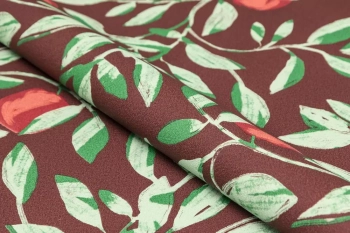 Обои виниловые на флизелиновой основе Шафран мотив, красный, апельсины