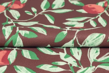 Обои виниловые на флизелиновой основе Шафран мотив, красный, апельсины