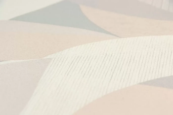 Обои виниловые на флизелиновой основе Шафран мотив, бежевый серый, листья