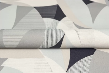 Обои виниловые на флизелиновой основе Шафран мотив, черный, листья