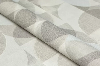 Обои виниловые на флизелиновой основе Шафран мотив, серый, круги