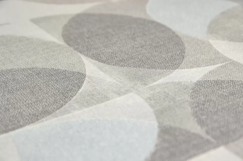 Обои виниловые на флизелиновой основе Шафран мотив, серый, круги