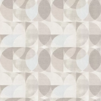 Обои виниловые на флизелиновой основе Шафран мотив, серый, круги