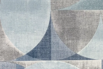 Обои виниловые на флизелиновой основе Шафран мотив, синий, круги