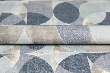 Обои виниловые на флизелиновой основе Шафран мотив, синий, круги