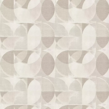 Обои виниловые на флизелиновой основе Шафран мотив, бежевый, круги