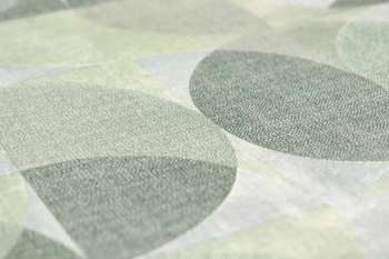 Обои виниловые на флизелиновой основе Шафран мотив, зелёный, круги