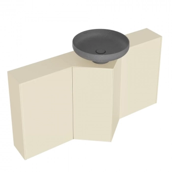 Тумба-модуль CARAVAN под раковину со столешницей без боковин, подвесная 50, push, сливочная матовая
