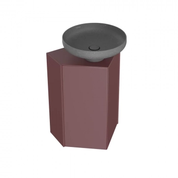 Тумба-модуль CARAVAN под раковину со столешницей без боковин, подвесная 50, push, марокканский гранатовый