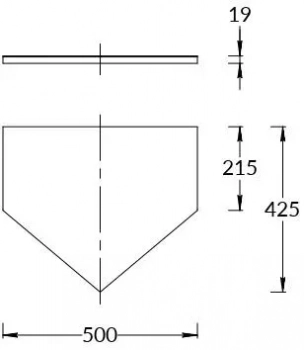 Столешница без выреза для тумбы-модуля CARAVAN 50, сливочная матовая