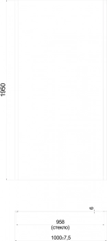 Душевая боковая панель LINDO, 100х195, матовый черный