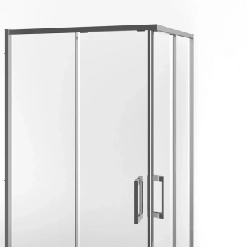 Душевой уголок LINDO раздвижной с функцией soft close, квадратный , 100х100х195, матовый черный