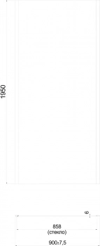 Душевая боковая панель LINDO, 90х195, матовый черный