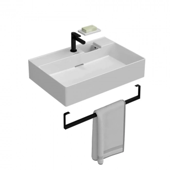 Держатель для полотенец к раковинам LOGICA 70 с крепежом, черный матовый