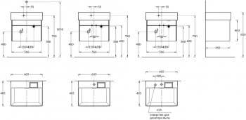 Тумба LOGICA подвесная 2 ящика 60 см, стальной серый