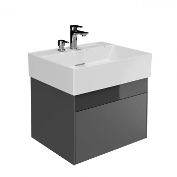 Тумба LOGICA подвесная 2 ящика 60 см, стальной серый