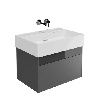 Тумба LOGICA подвесная 2 ящика 70 см, стальной серый