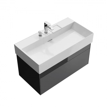 Тумба LOGICA подвесная 2 ящика 90 см, стальной серый