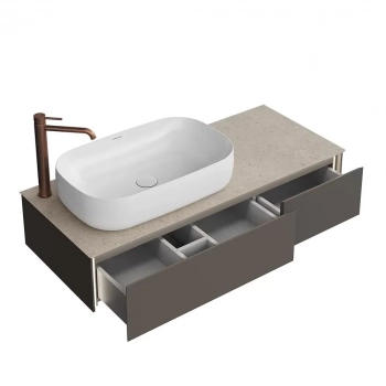 Тумба MAGICA подвесная 120, 2 ящика, вечерний серый матовый