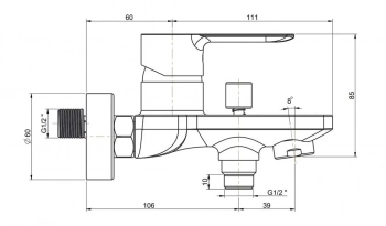 Смеситель SONATA для ванны, матовый черный