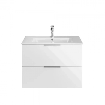 Тумба PIANO Forte подвесная 75 см, 2 ящика, белый глянцевый