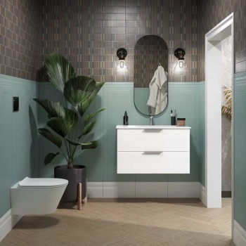 Раковина PIANO подвесная/мебельная 85, белая глянцевая