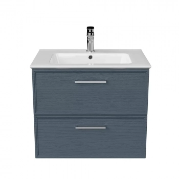 Тумба PIANO Classic подвесная 65 см, 2 ящика, ясень синий матовый