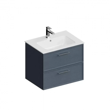 Тумба PIANO Classic подвесная 65 см, 2 ящика, ясень синий матовый